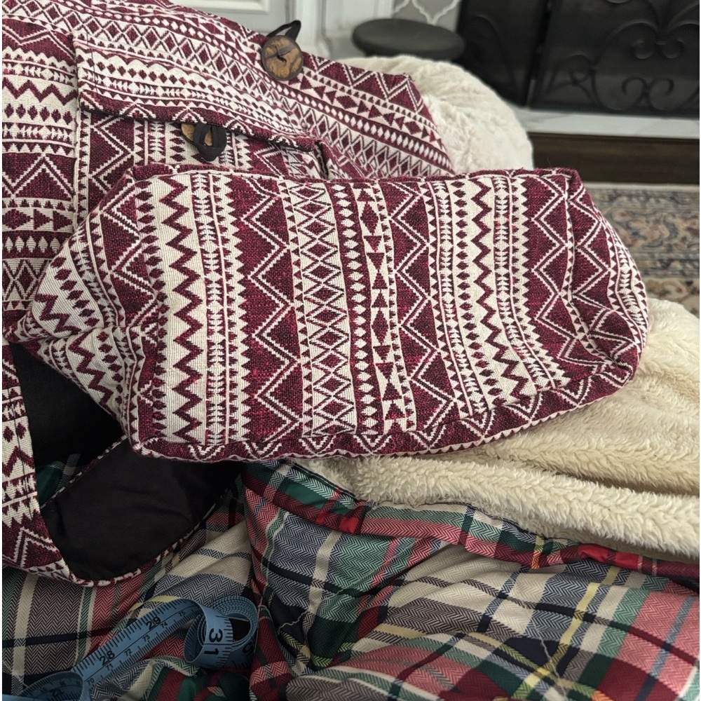 Large 100% Cotton Patterned Shoulder Hobo Bag India Inspired and Made - Picture 8 of 8